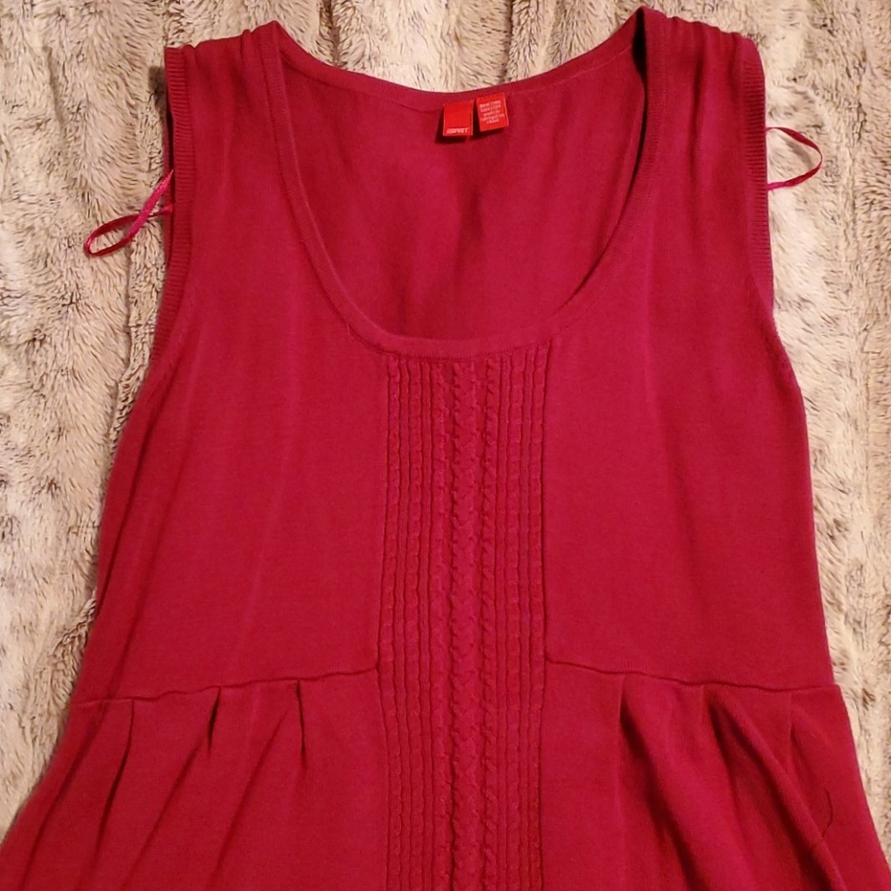 Raspberry colored sweater dress